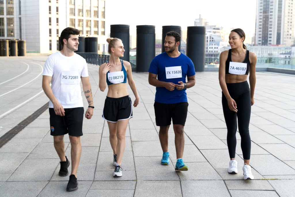 young sportsmen after run