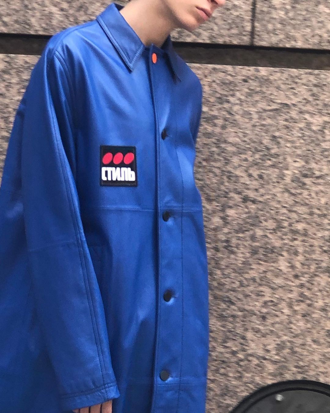 A jacket by Heron Preston