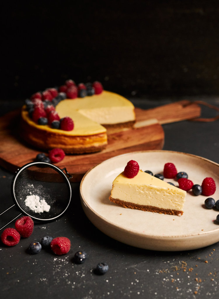 cheesecake decorated with berries