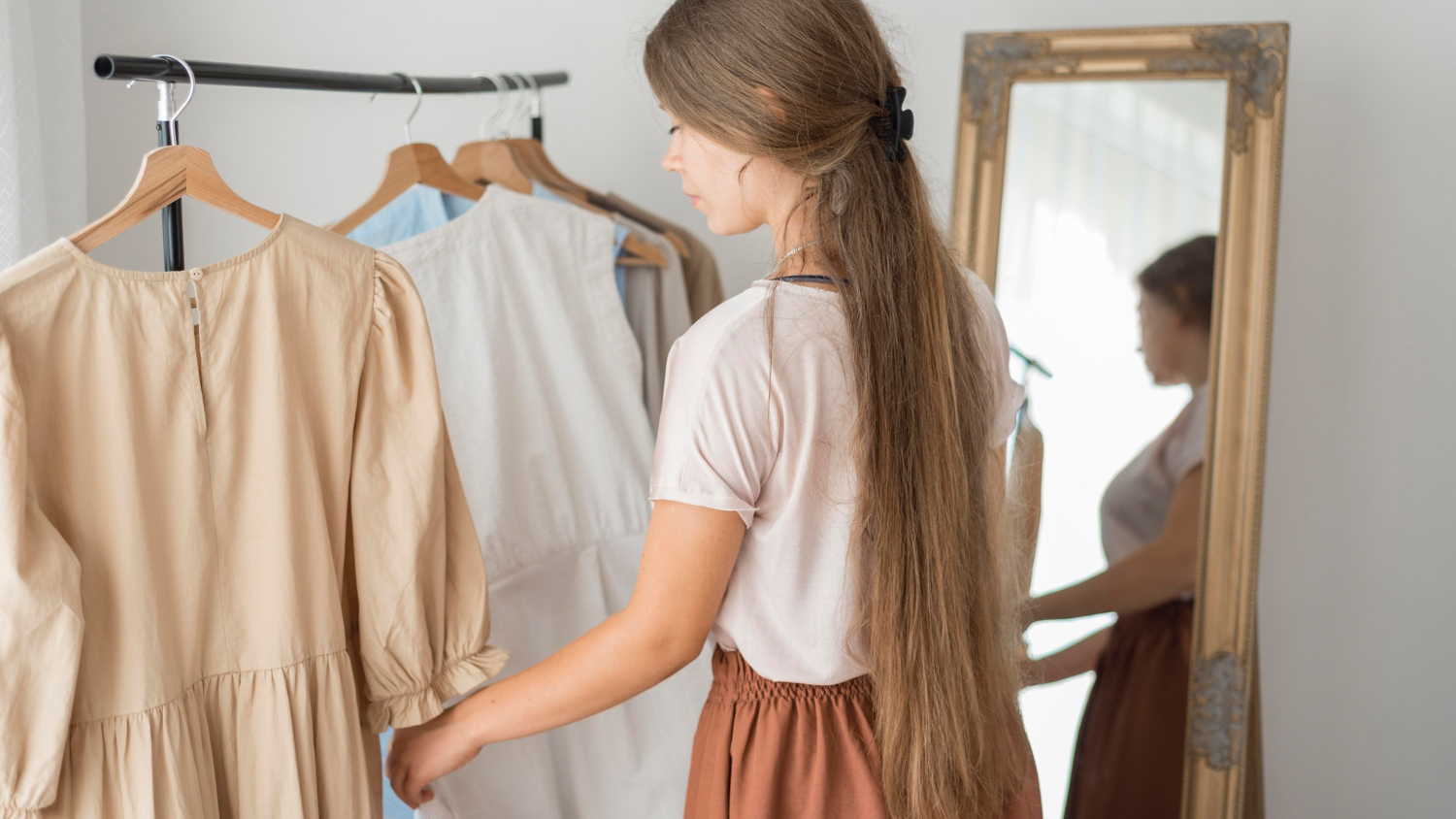 clothes on hangers