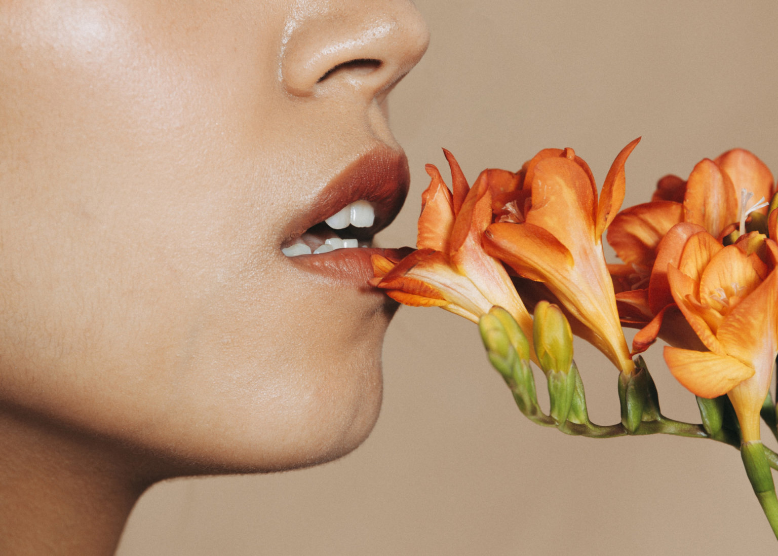 Lips and flower